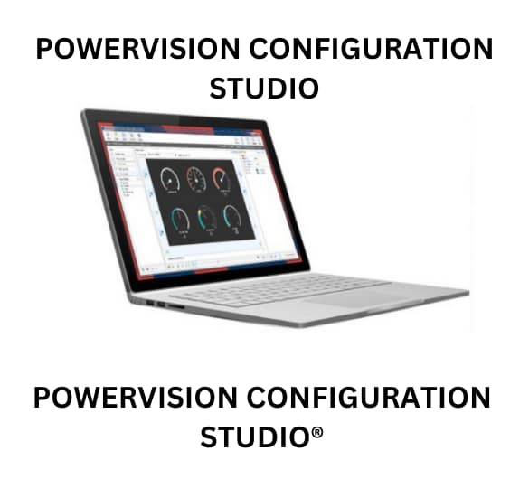 Visual representation of Powervision Configuration Studio with menus and settings for optimizing system performance